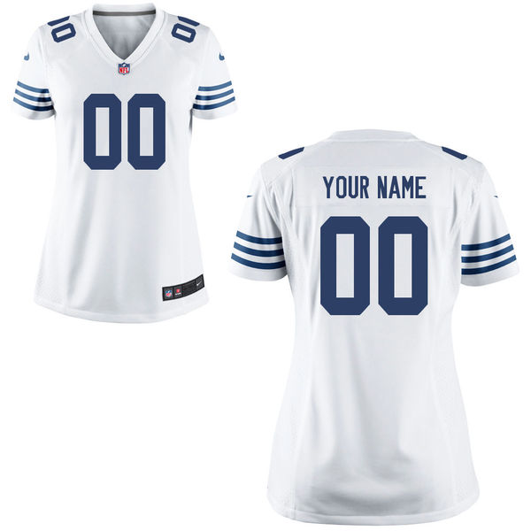 Nike Indianapolis Colts Customized White Alternate Stitched Women's NFL Jersey